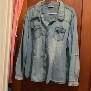 3X 100% cotton button up collared shirt